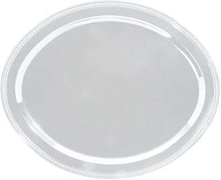 Elite Global Solutions 16" White Oval Heavy-Duty Melamine Plastic Serving Platter
