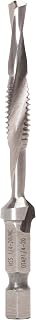 Greenlee DTAP1/4-20 Combination Drill/Tap Countersink Drill Bit for up to 10-Gauge Metal, Combination Drill, Tap, and Deburr Bit with Quick Change Hex, 1/4-20 NC