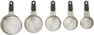 Farberware Professional Set of 5 Stainless Steel Measuring Cups, Precision and Ease in Every Scoop, Features Magnetic Handles for Easy Storage, Dishwasher Safe