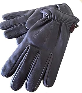 Dona Michi Men's GENUINE LAMBSKIN Warm Lining Leather winter driving MOTORCYCLE glove#106 Brown_M