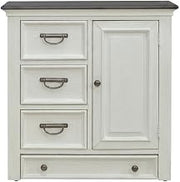 Starlight Canyon Home Pine Solid Wood Kitchen Buffet with Pet Food Bowl Drawer, Dog Feeding Station with Storage Cabinet Organizer, Wirebrushed White with Charcoal Tops