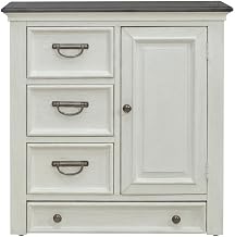 Starlight Canyon Home Pine Solid Wood Kitchen Buffet with Pet Food Bowl Drawer, Dog Feeding Station with Storage Cabinet Organizer, Wirebrushed White with Charcoal Tops