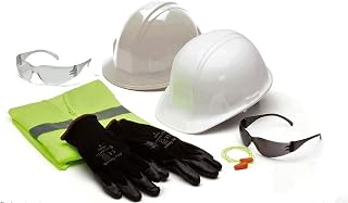 Pyramex NHGL New Hire Kit with Hard Hat, Large, White