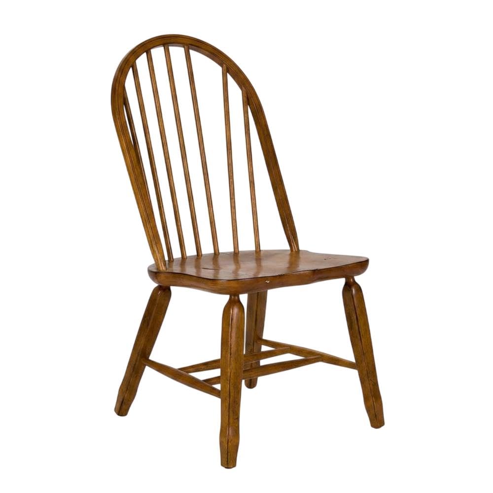 Rubberwood Solid Wood Bow-Back Side Chair by Starlight Canyon Home – Solid + Manufactured Wood, Brown