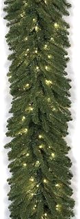9'Lx18 W Balsam Fir LED-Lighted Artificial Garland -Green