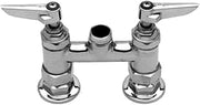 T&S Brass B-0225-LNM Double Pantry Swivel Base Faucet, Deck Mount, 4" Centers, Less Nozzle (Pack of 6)