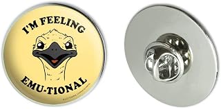 I'm Feeling Emu-tional Emotional Emu Funny Metal 1.1" Tie Tack Hat Lapel