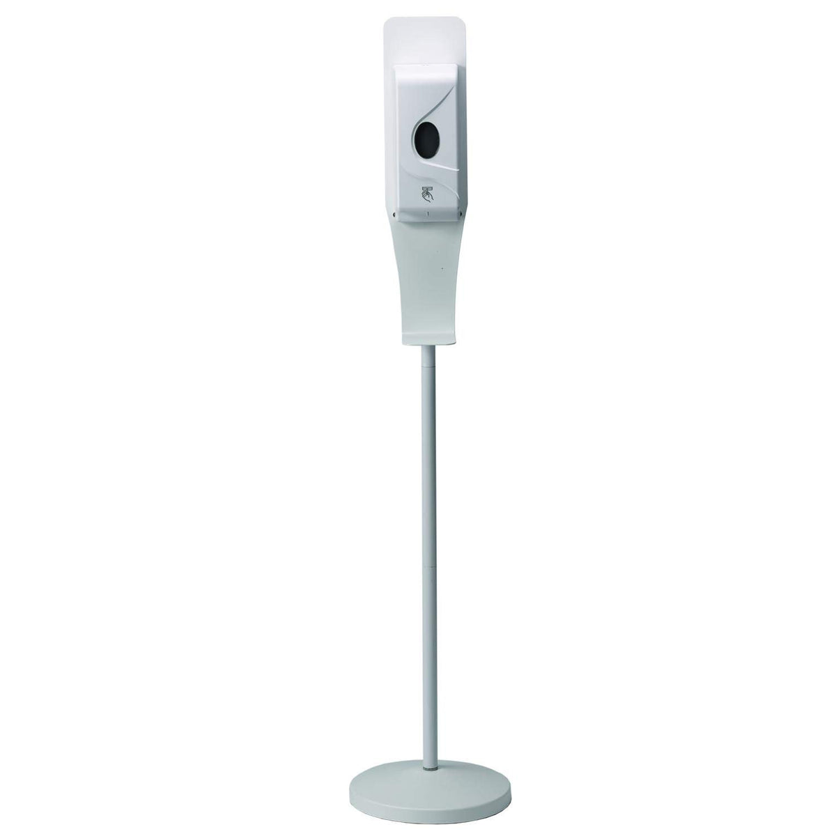SAN ‘N’ SERV Touchless Hand Sanitizer Floor Dispenser by Service Ideas – Plastic, White, Model ADISPWSTD