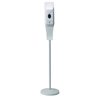SAN ‘N’ SERV Touchless Hand Sanitizer Floor Dispenser by Service Ideas – Plastic, White, Model ADISPWSTD