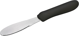 Winco 3 5/8" x 1 1/4" Black Blade Plastic Sandwich Spreader, Handle | Dishwasher safe, Restaurant service