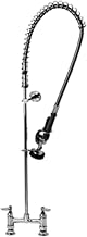 T&S Brass B-2223 Pre-Rinse 6-Inch Deck Mount 44-Inch Flex Hose 24-Inch Riser 6-Inch Wall Bracket
