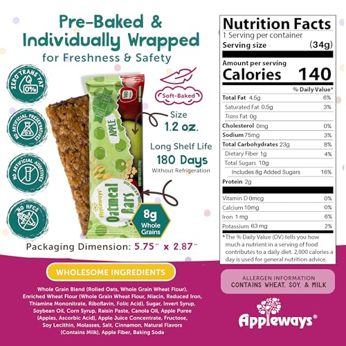 Appleways Apple / 1.2 Ounce (216 Count) / red or green Whole Grain