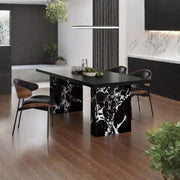 Mesa De Jantar Rock Plate Dining Table Modern Simple Rectangular Small Household Diner Table by JOYNOW – 200*80*75cm, One Color, Model 8524