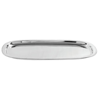 Serving Tray with Beaded Edge Stainless Steel Rectangular - 22" L x 16" W x 3/4" H by HUBERT – Stainless Steel, Silver, Model 191538026621