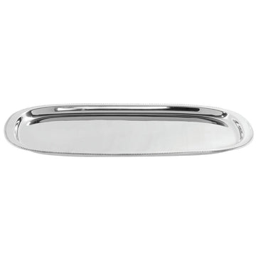 Serving Tray with Beaded Edge Stainless Steel Rectangular - 22" L x 16" W x 3/4" H by HUBERT – Stainless Steel, Silver, Model 191538026621