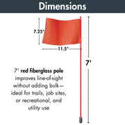 Checkers Red Pole / 11-1/2" L X 7-1/4" W / 1 Flags