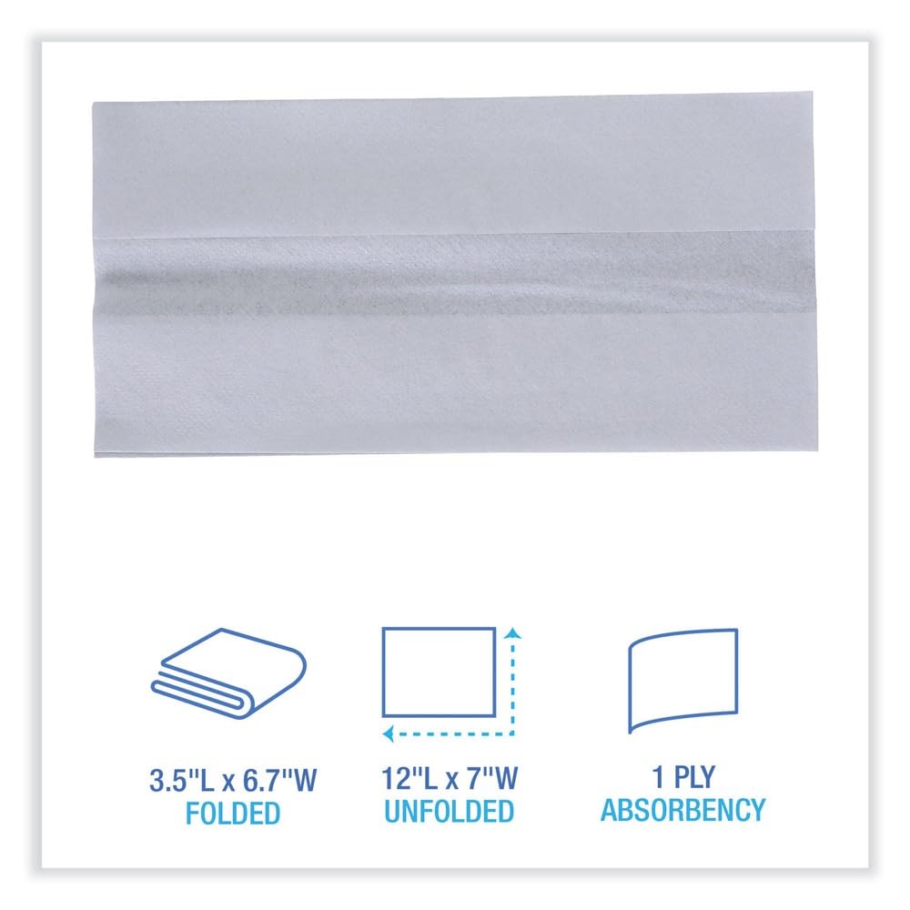 Tallfold Dispenser Napkin by Boardwalk – 7 inches x 12 inches, Paper, White, Model BWK8302