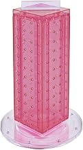Azar Displays 700220-PNK Pink Pegboard Interlocking Counter Unit 4" x 13" On 9" Diameter Base