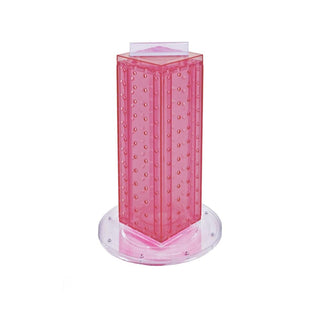 Pink Pegboard Interlocking Counter Unit 4" x 13" On 9" Diameter Base by Azar Displays – Plastic, Pink, Model 700220-PNK