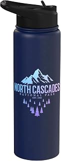 North Cascades National Park Washington PNW Vintage Souvenir Stainless Steel Insulated Water Bottle