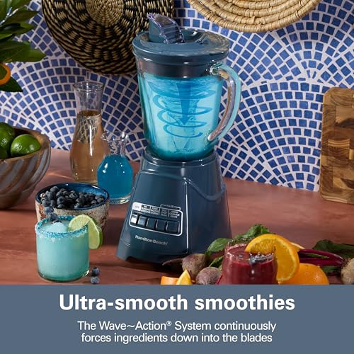 Hamilton Beach Kitchen Makeover Blue / 40 Oz. Glass Jar (Pack of 1) / 40 oz Jar Countertop Blenders