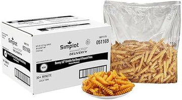 Simplot Seasonedcrisp Delivery Plus 1/2 Savory Battered Deep Skin On V Crinkle Cut French Fries, 5 Pound - 6 per case