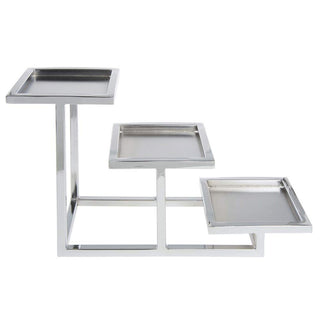 3-Tier Chrome Holder for 5" Cube by HUBERT – Metal, Grey