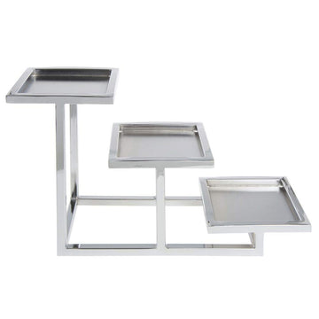 3-Tier Chrome Holder for 5" Cube by HUBERT – Metal, Grey