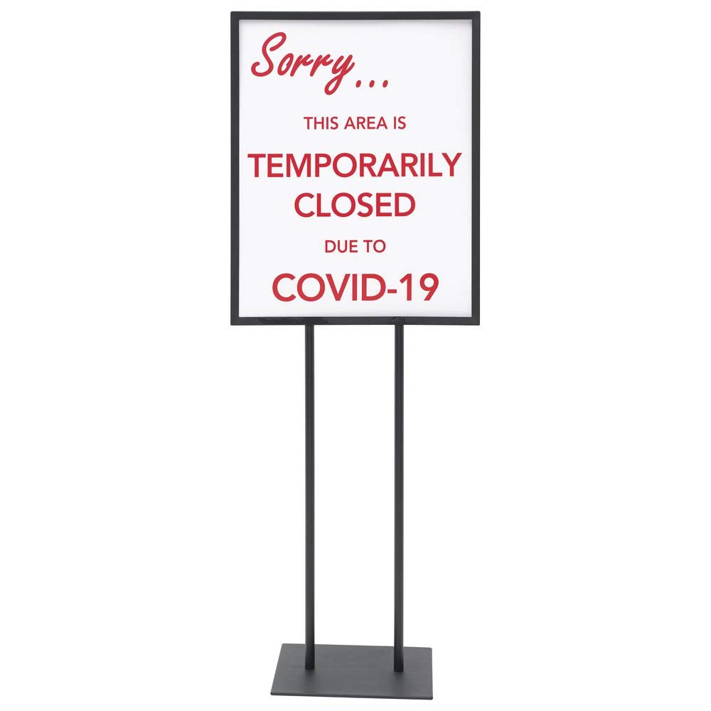 Sorry This Area is Temporarily Closed Floor Sign - 22" W x 28" H by HUBERT – 22x28 inches, Plastic, White, Model KP-C-AREA CLOSE