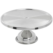 Round Cake Stand by Royal Industries – 12", Stainless Steel, Silver, Model ROY CKS 1