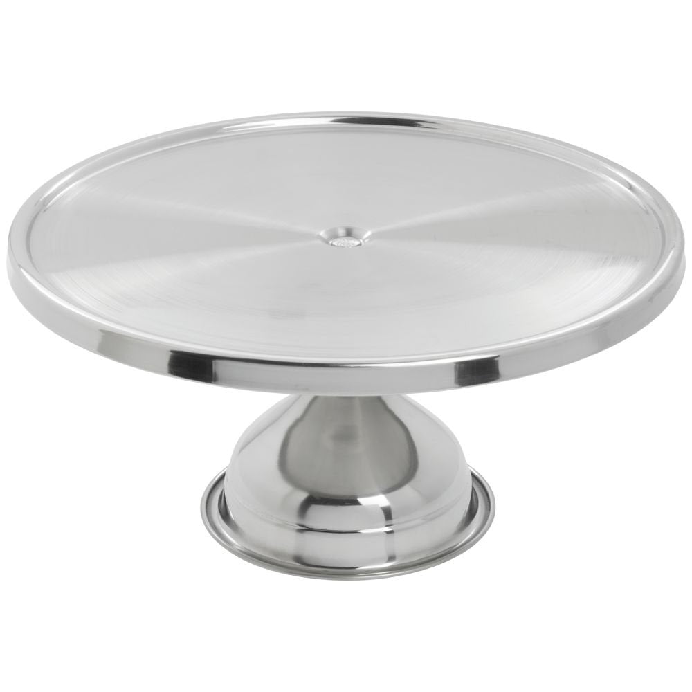 Round Cake Stand by Royal Industries – 12", Stainless Steel, Silver, Model ROY CKS 1