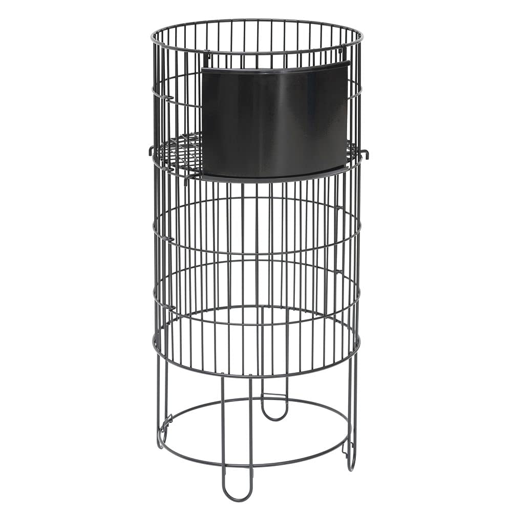 Round Black Wire Collapsible Dump Bin - 15" D x 32" H by HUBERT – 15.0 pounds, Metal, Black, Model HEN-1916550