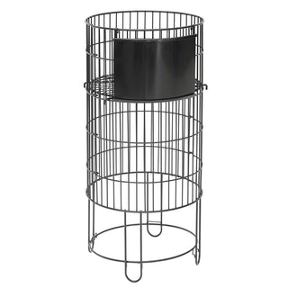 Round Black Wire Collapsible Dump Bin - 15" D x 32" H by HUBERT – 15.0 pounds, Metal, Black, Model HEN-1916550