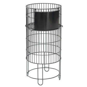 Round Black Wire Collapsible Dump Bin - 15" D x 32" H by HUBERT – 15.0 pounds, Metal, Black, Model HEN-1916550