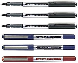 Uni-Ball UB-150 Eye Micro Liquid Ink Rollerball Pens MIXED Pack of 6