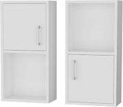 FM FURNITURE Dixie 2 Bathroom Medicine cabinets with Storage with Open Shelf, White