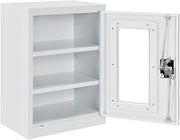 Global Industrial Clear View Wall Storage Cabinet with Locking Recessed