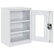 Clear View Wall Storage Cabinet with Locking Recessed by Global Industrial – 18"W x 12"D x 26"H, Alloy Steel, Off White, Model 269875CV-WH