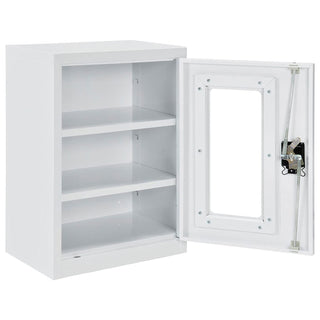 Clear View Wall Storage Cabinet with Locking Recessed by Global Industrial – 18"W x 12"D x 26"H, Alloy Steel, Off White, Model 269875CV-WH