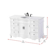 54" Single Bathroom Vanity in Antique White by Elegant Kitchen and Bath – unspecified, Aluminum, White, Model VF10154AW-VW