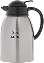 Kratos 1.9 L Stainless Steel Beverage Server, "2% Milk" Etched Imprint