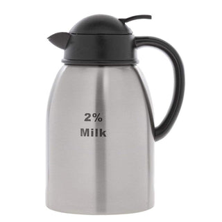 Kratos 1.9 L Stainless Steel Beverage Server by HUBERT – 64.2 Ounces, 1.9 liters, Stainless Steel, Gray, Model SA19X-S07