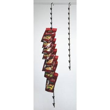 Hanging Potato Chip Rack with 12 Clips by HUBERT – Alloy Steel, Black, Model WCH0290