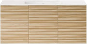 Swiss Madison Cascade 48" Wall-Mounted Bathroom Vanity in Natural Oak with 3-Hole Widespread Sink Top