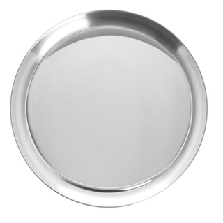 Round Serving Tray - 12" Dia by HUBERT – Large, Stainless Steel, Silver
