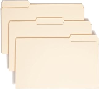 SMEAD File Folder, 1/3-Cut Tab, Assorted Positions, Legal Size, Manila, 100 per Box (15330)