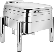 3997PL Jazz Rock Collection 4 Quart Induction Chafer, Square, Full Hinged Cover, Hotel Grade, Pillar'd Style Base
