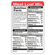 Meat Loaf Mix Nutrition Label | 1000/Roll by Specialty Printing – Paper, White, Pack of 1000, Model RL5100