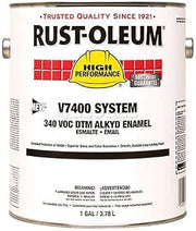 Rust-Oleum V7400 Series <340 Voc Dtm Alkyd Enamel, Flat White Gallon Can - Lot of 2