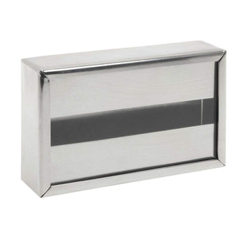 Chrome Block Style Sign Holder - 4 1/4"L x 2 1/2"H by HUBERT – Grey, Model SB12902188